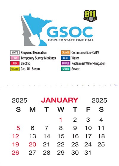 An image of the 2025 GSOC Mini Calendar